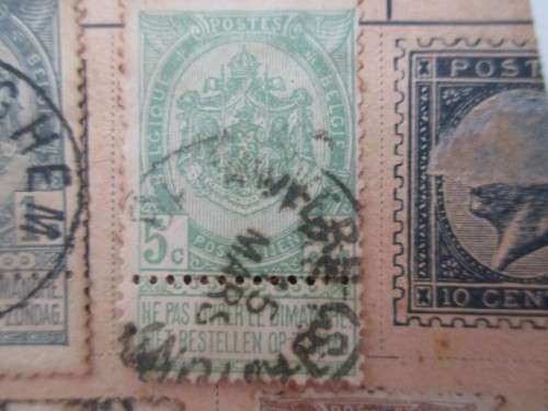 BELGIUM LOT OF OLD MOUNTED -  CREST STAMPS X 4