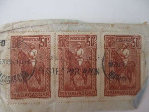 MADAGASCAR 50c LOT OF 3 USED STAMPS