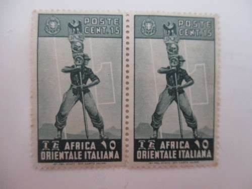 AFRICA  - DRIENTALE ITALIANA 1938 PAIR OF MINT STAMPS