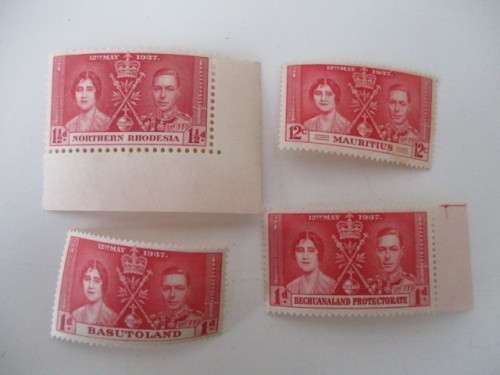 LOT OF 5 MINT 1937 CORONATION STAMPS