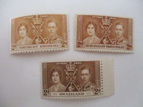 LOT OF 3 MINT  CORONATION STAMPS - 1937