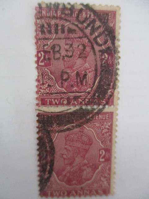 INDIA  - PAIR KING GEORGE 1932  USED STAMPS