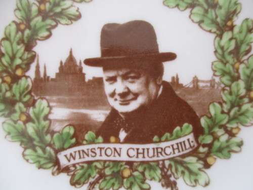 VINTAGE WINSTON CHURCHILL ROYAL DOULTON SMALL PLATE  10 1/2CM