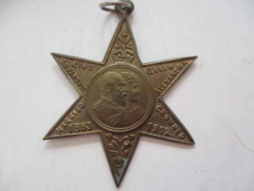 LOVELY STAR ANTIQUE MEDALLION OF CORONATION OF KING EDWARD VII  1863-1902