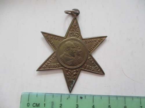 LOVELY STAR ANTIQUE MEDALLION OF CORONATION OF KING EDWARD VII  1863-1902