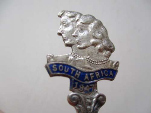 VINTAGE SOUVENIER TEASPOON  THE ROYAL VISIT TO SOUTH AFRICA - 1947 EPNS