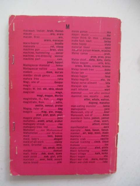 MINI VINTAGE CROSSWORD DICTIONARY
