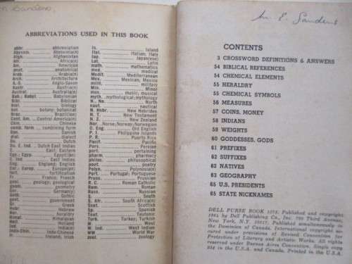 MINI VINTAGE CROSSWORD DICTIONARY