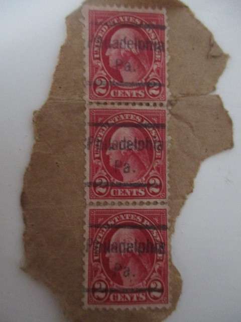 AMERICA - LOT OF 3 GEORGE WASHINGTON - PRINTED OVER STAMPS  2 CENTS 1917