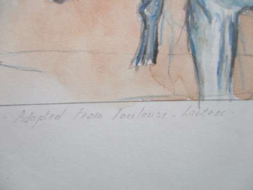 LOVELY PAINTING OF NAPOLEAN  ADAPTED FROM HENRI DE TOULOUSE LAUTREC - BY B LYONS