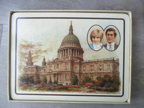 LOVELY PLACE MATS CELEBRATING THE ROYAL WEDDING OF CHARLES AND DIANE 1981