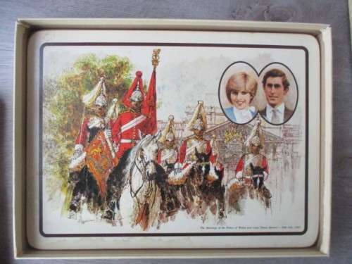 LOVELY PLACE MATS CELEBRATING THE ROYAL WEDDING OF CHARLES AND DIANE 1981