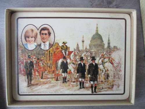 LOVELY PLACE MATS CELEBRATING THE ROYAL WEDDING OF CHARLES AND DIANE 1981