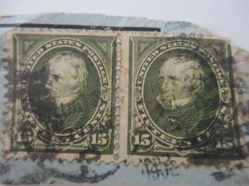 AMERICA 2 USED MOUNTED STAMPS NOTE NOT IDENTICAL