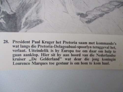 BEAUTIFUL VINTAGE POSTER/PRINT - PAUL KRUGER WITH COMMANDOS - BOER WAR PERIOD 39CM X 31 CM
