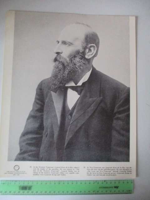 BEAUTIFUL VINTAGE PRINT / POSTER - GENERAL KOOS DE LA REY - THE `LION` 39CM X 31 CM BOER WAR PERIOD