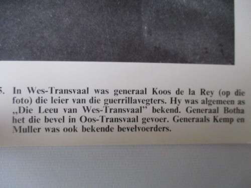 BEAUTIFUL VINTAGE PRINT / POSTER - GENERAL KOOS DE LA REY - THE `LION` 39CM X 31 CM BOER WAR PERIOD