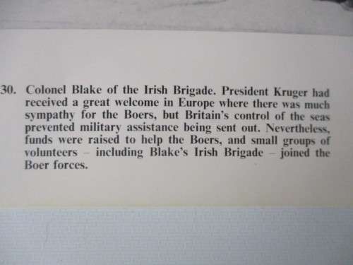 BEAUTIFUL VINTAGE / POSTER / PRINT COLONEL BLAKE WHO JOINED THE BOER FORCES 39CM X 31CM