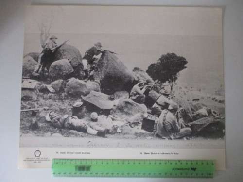 BEAUTIFUL VINTAGE POSTER / PRINT - DANIE THERON`S SCOUTS IN ACTION - 39 CM PERIOD OF THE BOER WAR