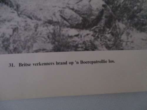 BEAUTIFUL VINTAGE POSTER / PRINT - BRITISH SCOUTS FIRING ON A BOER PATROL - 39CM X 31CM