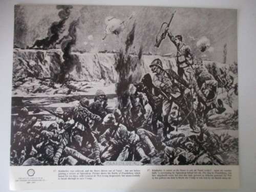 VINTAGE POSTER / PRINT - BATTLE OF PAARDEBERG - BOER WAR PERIOD 39 CM X 31 CM