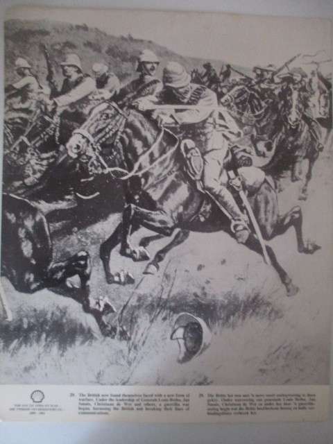 VINTAGE POSTER / PRINT - ATTACK WITH GENERAL LOUIS BOTHA - BOER WAR PERIOD - 39cm x 31cm