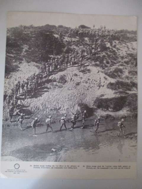VINTAGE / POSTER / PRINT - BRITISH TROOPS FORDING THE VET RIVER - TIME OF THE BOER WAR  39 CM