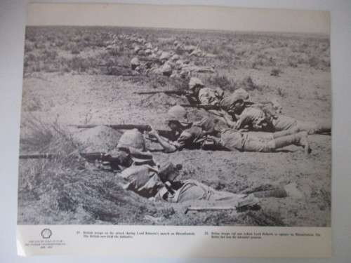 VINTAGE / PRINT / POSTER - BRITISH TROOPS ON THE ATTACK - BOER WAR PERIOD - 39 CM