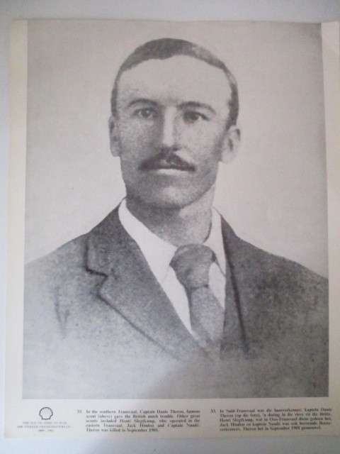 LOVELY VINTAGE PRINT / POSTER -  CAPTAIN DANIE THERON - BOER WAR TIME 39CM X 31CM