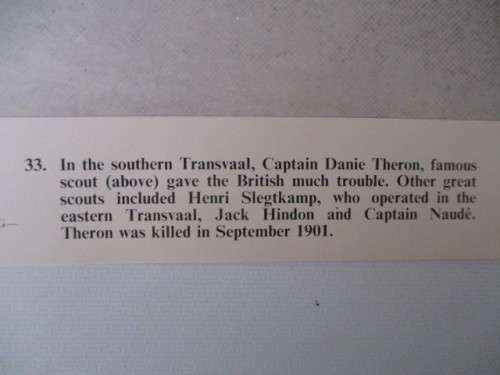 LOVELY VINTAGE PRINT / POSTER -  CAPTAIN DANIE THERON - BOER WAR TIME 39CM X 31CM