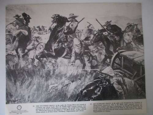 VINTAGE - POSTER / PRINT  BRITISH DEFEATED AT STROMBERG - TIME OF THE BOER WAR 39 CM X 31 CM