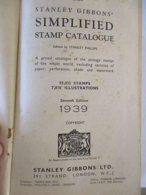 VINTAGE STANLEY GIBBONS SIMPLIFIED STAMP CATALOGUE 1939