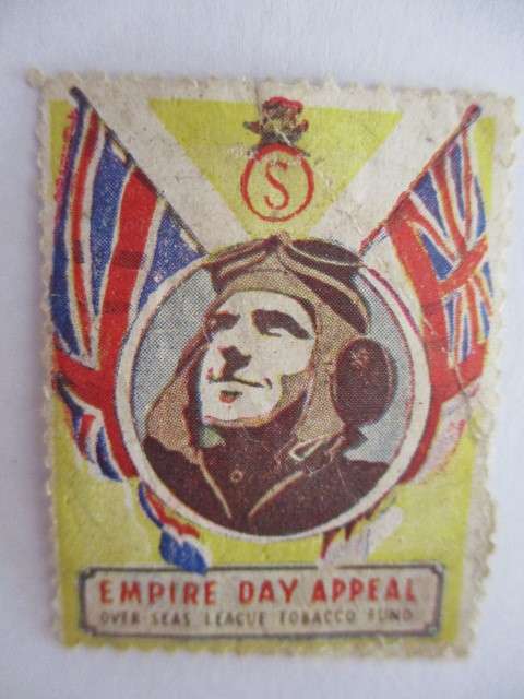 2 UNUSUAL  2 STAMPS EMPIRE DAY APPEAL  OVER - SEAS LEAGUE TOBACCO FUND  AROUND TIME OF 2ND WORLD WAR