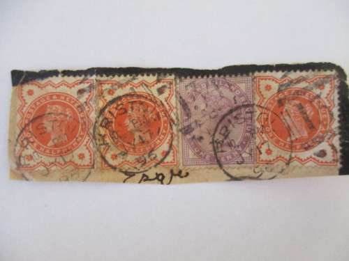 LOT OF 4 USED MOUNTED QUEEN VICTORIA STAMPS