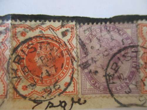 LOT OF 4 USED MOUNTED QUEEN VICTORIA STAMPS