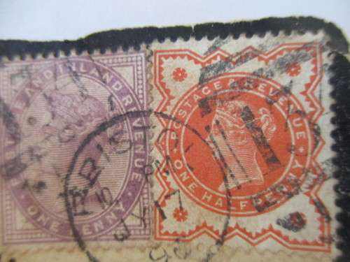 LOT OF 4 USED MOUNTED QUEEN VICTORIA STAMPS