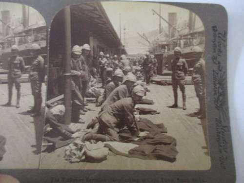 BOER WAR - STEREO SCOPE CARD - THE YORKSHIRE BATTALION