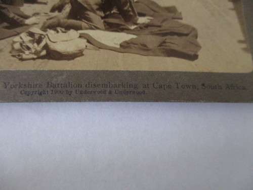 BOER WAR - STEREO SCOPE CARD - THE YORKSHIRE BATTALION