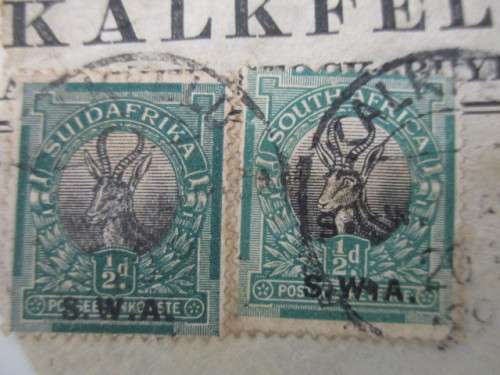 SOUTH AFRICA  - USED MOUNTED  4 USED PRINTED OVER S.W.A.