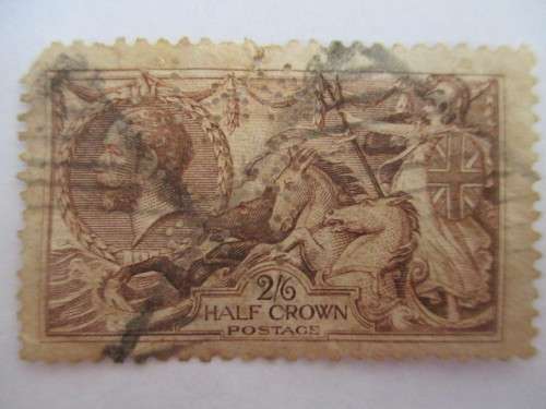 GREAT BRITAIN 3 USED HALF CROWN STAMPS