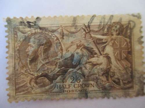 GREAT BRITAIN 3 USED HALF CROWN STAMPS