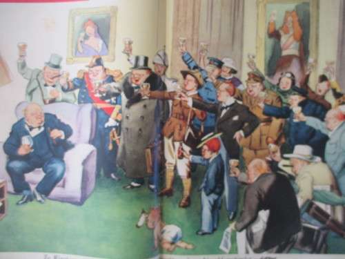 BEAUTIFUL VINTAGE ILLUSTRATED  MAGAZINE CHURCHILL SUPPLEMENT  - 1954
