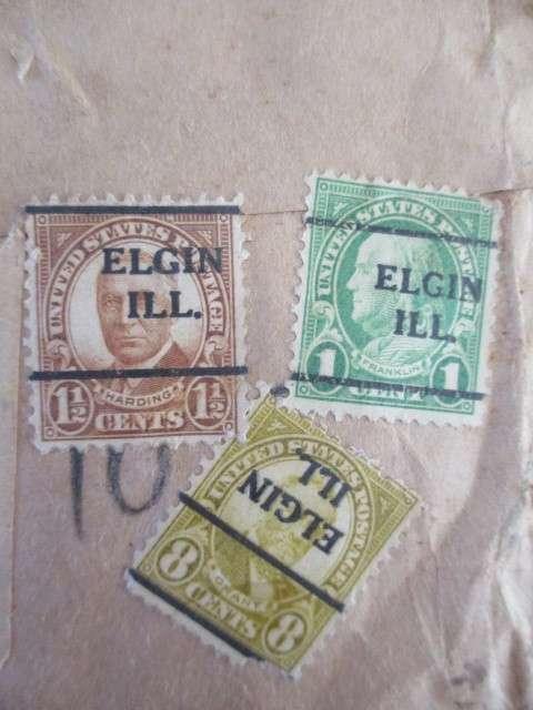 AMERICA 3 USED MOUNTED STAMPS WITH OVER PRINTS