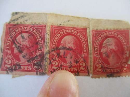 AMERICA - LOT OF 3 USED MOUNTED GEORGE WASHINGTON STAMPS