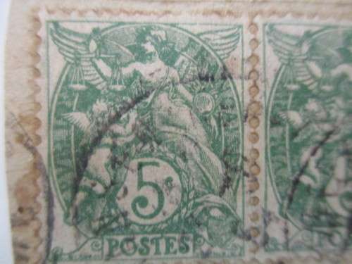 FRANCE USED 2 LIBERTY EQUALITY 1900 USED MOUNTED STAMPS