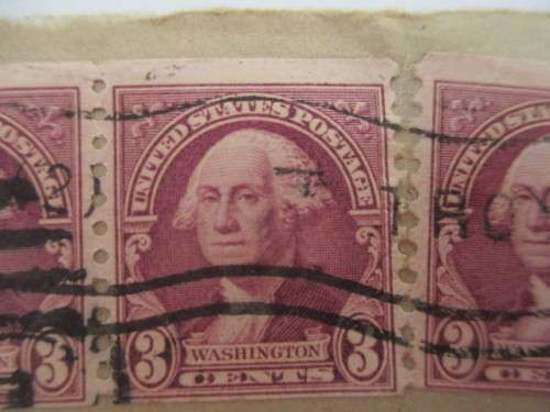 AMERICA GEORGE WASHINGTON 3c  USED MOUNTED 3 STAMPS