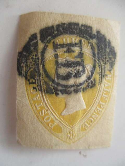 GREAT BRITAIN EMBOSSED  QUEEN VICTORIA  PRINTED OVER STAMP