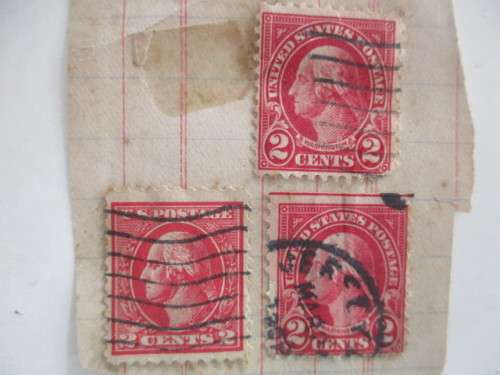 AMERICA  3 MOUNTED GEORGE WASHINGTON STAMPS 2 CENTS