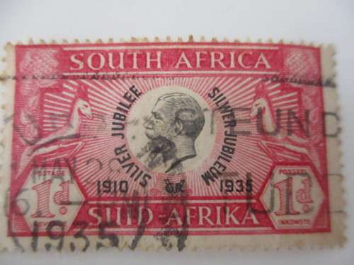 SOUTH AFRICA  2 SILVER JUBILEE STAMPS