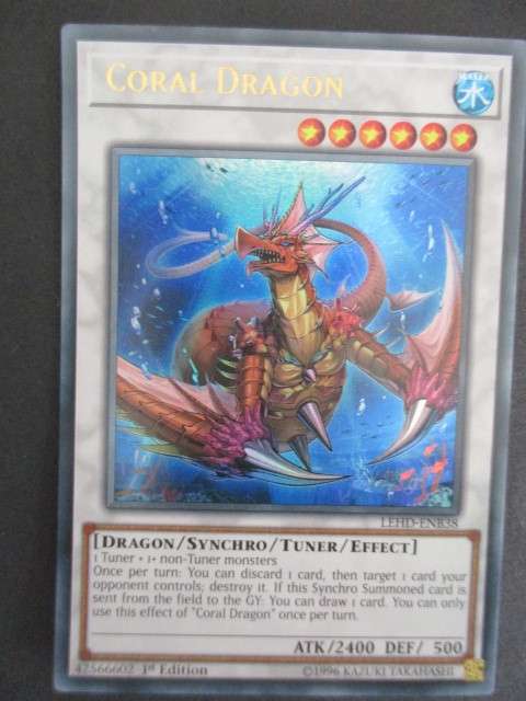 YU-GI-OH TRADIG CARD CORAL DRAGON  HOLOGRAPHIC CARD